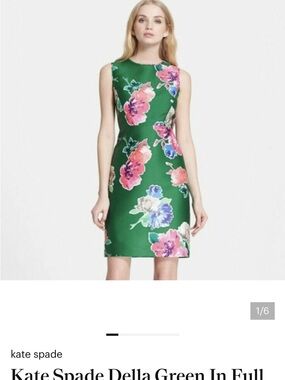 Kate Spase Della Green Floral Sheath Dress - In Full Bloom